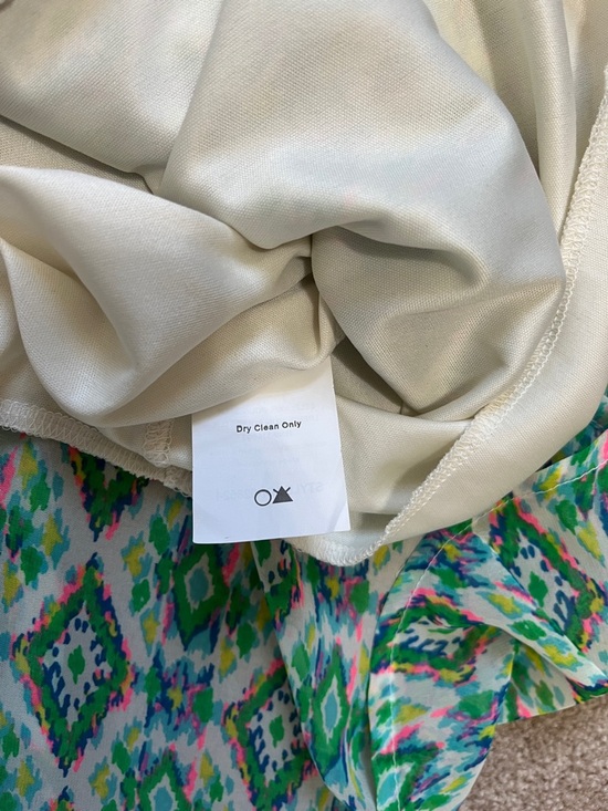 Lush Strappy Green Spring Summer Dress: Small Fresh Colors Fully lined - Picture 5 of 8